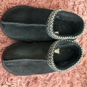 UGG Black Slippers with Silver Trim